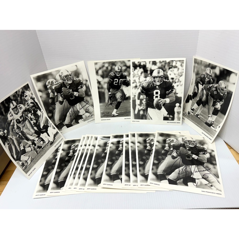 San Francisco 49ers 8x10 Photo Lot - Jeff Garcia, Steve Young,Hearst - some auto